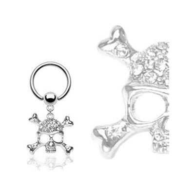 Šperky4U piercing kruh s ozdobnou lebkou K01009 – Sleviste.cz