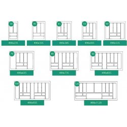 In-Design Příborník UNI 490 mm šedá metalíza - různé šířky Šířka příborníku (mm): 900 - 935