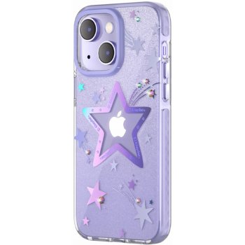 Pouzdro KINGXBAR Heart Apple iPhone 14 Plus - plastové / gumové - hvězda - fialové
