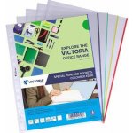 VICTORIA OFFICE Euroobal s barevným okrajem A4 50 mikronů čirý mix barev 25 ks – Zboží Mobilmania