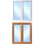 OknaDvereNaMiru.cz Dvoukřídlé plastové okno Otevíravé + Otevíravé i sklopné, zlatý dub / bílá, 120x150 cm – Zbozi.Blesk.cz