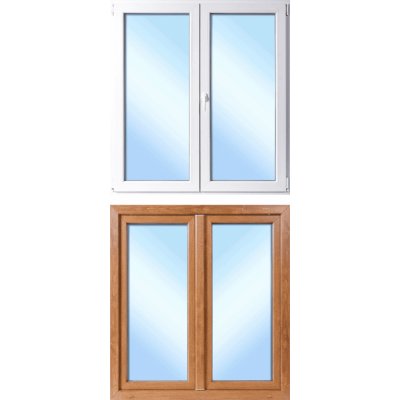 OknaDvereNaMiru.cz Dvoukřídlé plastové okno Otevíravé + Otevíravé i sklopné, zlatý dub / bílá, 120x150 cm – Zbozi.Blesk.cz