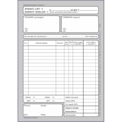 Asopol 040410 Dodací list A6 samopropis – Zboží Živě