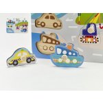 Teddies vkládačka/puzzle deskové obrysové dopravní prostředky dřevo 30x21cm ve fólii – Sleviste.cz