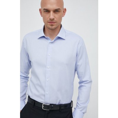 Seidensticker bavlněné tričko slim s klasickým límcem 01.493650 modrá