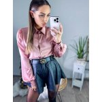 Saténová dámská halenka VSB Elegant v jemné růžové – Zboží Dáma