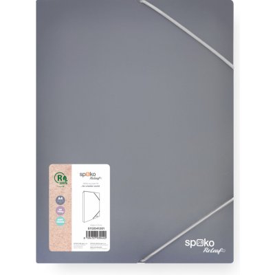 Spoko ReLeaf box na spisy s fixační gumičkou A4 šedá – Zboží Mobilmania