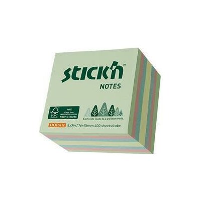 Stick´n Samolepicí bloček, mix lesních pastelový barev, 76 x 76 mm, 400 listů, STICK N 21891 ,balení 400 ks – Hledejceny.cz