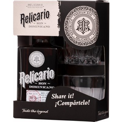 Relicario Ron Dominicano Superior + 2 skleničky, Gift box, 40%, 0,7l