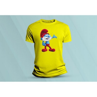Sandratex dětské bavlněné tričko Taťka Šmoula., Žlutá – Zboží Mobilmania