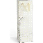 Galeria Papieru Dárková taška - na víno, bílá, zlatý vzor, 5 ks – Zboží Dáma