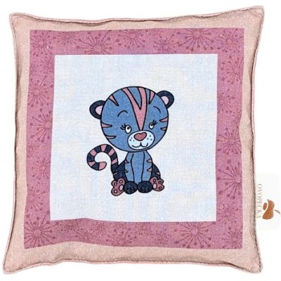 Ovopecka dětský nahřívací polštářek s třešňovými peckami Kočička růžová 15×15 cm – Sleviste.cz