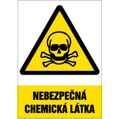 Značka Nebezpečná chemická látka, samolepicí fólie, 210 × 297 mm – Zbozi.Blesk.cz