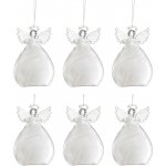 6ks vánoční skleněná ozdoba anděl s peříčky Angel - 8*11 cm - J-Line by Jolipa – Hledejceny.cz