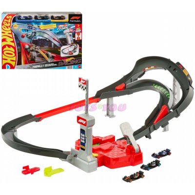 Mattel JDY15 Hot Wheels Racing závodní dráha Formule 1 a 3 autíčka 1:64 – Sleviste.cz