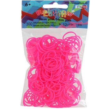 RAINBOW LOOM Original gumičky 300 kusov neónovo ružové