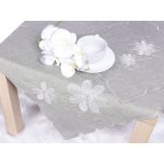 Forbyt Ubrus celoroční Šedo stříbrné květy vyšívané šedý 30x45cm – Zboží Mobilmania