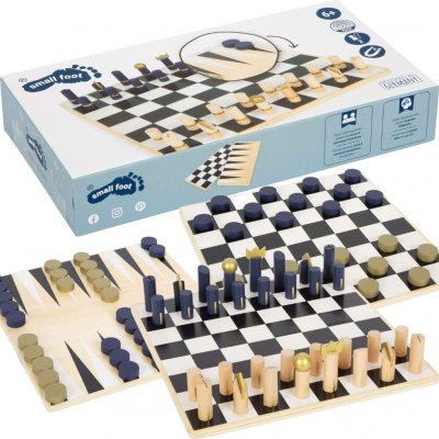 Small Foot Šachy a dáma Gold Edition – Zboží Živě