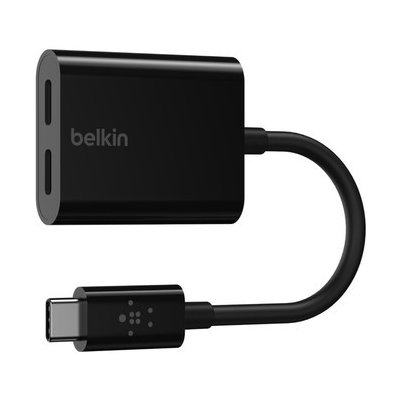 Belkin USB-C adaptér/rozdvojka - USB-C napájení + USB-C audio / nabíjecí adaptér, černá (F7U081btBLK) – Zbozi.Blesk.cz