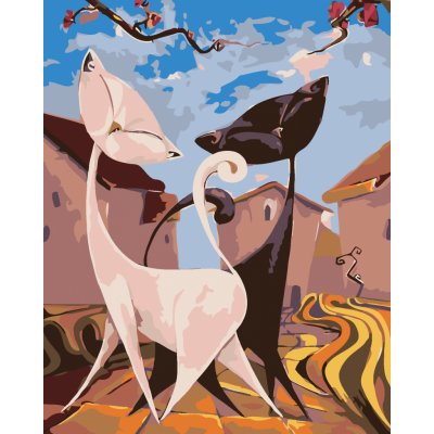 ZUTY Malování podle čísel KOČIČKY NA VYCHÁZCE MĚSTEM 40 x 50 cm – Hledejceny.cz