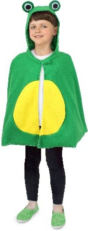 Pelerína Žába zelená s kapucí délka 46cm