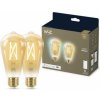 Žárovka WiZ SET 2x LED žárovka E27 ST64 Filmant amber 6,7W 50W 640lm 2000-5000K IP20, stmívatelné