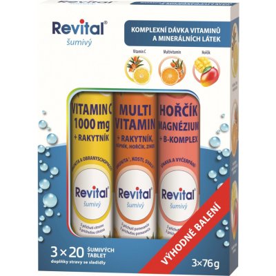 Revital Vit.C+Multivitamin+Hořčík eff. 3x 20 tablet – Hledejceny.cz