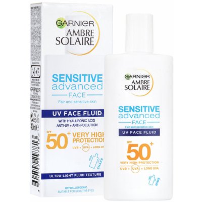 Garnier Ambre Solaire Sensitive Advanced Face SPF50+ krém na obličej s kyselinou hyaluronovou 40 ml – Zbozi.Blesk.cz