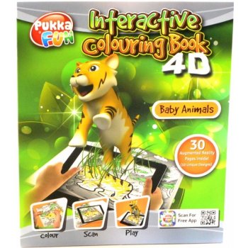 Interaktivní omalovánky 4D Pukka Fun-zvířecí mláďata