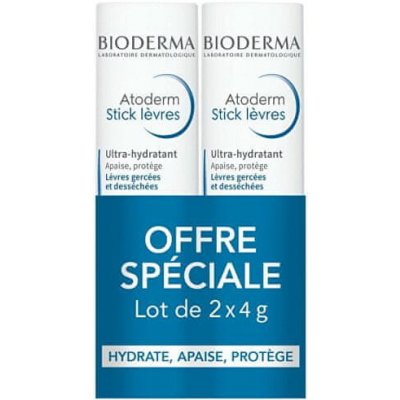 Bioderma Atoderm péče na suché a popraskané rty 2 x 4 g – Zboží Dáma