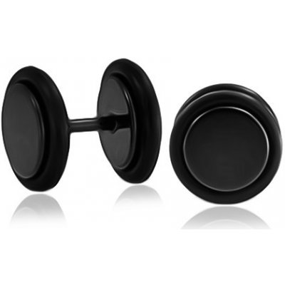 Šperky eshop černý kruhový lesklý fake plug do ucha AA43.04 – Zboží Mobilmania