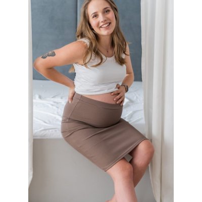 Tummy těhotenská sukně cappuccino – Zboží Dáma