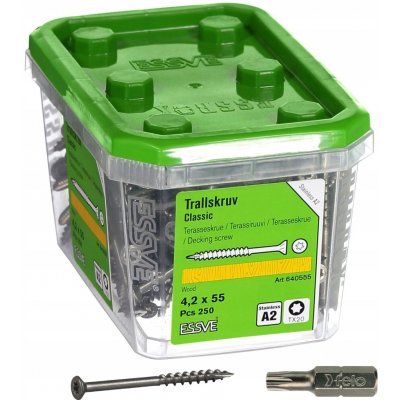 Essve Terasový vrut Classic 4,2x55 A2 250 Ks. – Hledejceny.cz