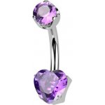 Šperky4U piercing do pupíku srdíčko titan Amethyst TIT1555 – Hledejceny.cz