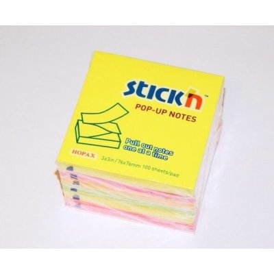 Bločky samolepící Stick‚n 76x76 mm, 100 l, 6 bločků v bal, neon. Mix /21848 – Hledejceny.cz
