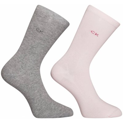 Calvin Klein Sada dvou párů dámských ponožek v růžové a šedé