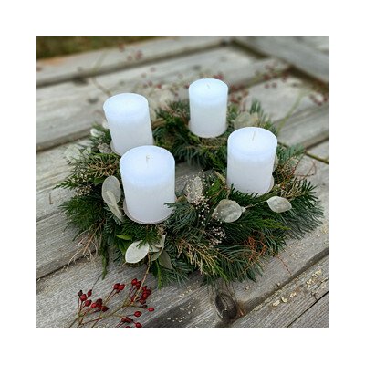 Balkonika Adventní věnec bílý rustikální 30 cm – Hledejceny.cz