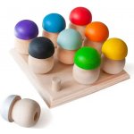 Montessori Ulanik dřevěná hračka "Mushroom meadow 9" – Zboží Mobilmania