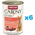 Carny Kitten hovězí a krůtí 6 x 400 g – Hledejceny.cz