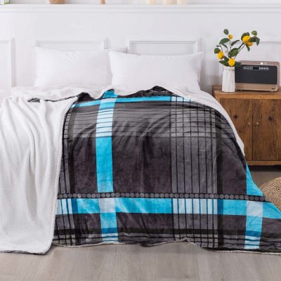 Xpose Deka mikroplyš s beránkem MÁŠA šedá/modrá 140x200 – Zboží Dáma