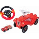 BIG 01303-6 Bobby Classic s klaksónom červené+interaktívny volant+autíčko Mini Bobby na naťahovanie