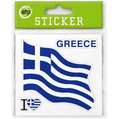 ATP - samolepka řecká vlajka (I LOVE GREECE) – Zboží Živě