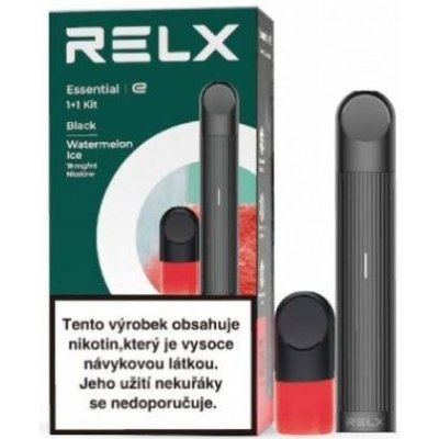 RELX Essential 350 mAh Black Starter Kit + náplň Watermelon Ice 1 ks