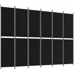 vidaXL 6dílný paraván černý 300 x 220 cm textil – Zboží Dáma