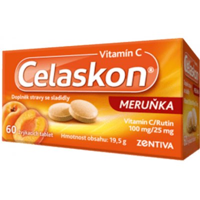 CELASKON Vitamín C 100 mg meruňka 60 tablet – Zboží Mobilmania