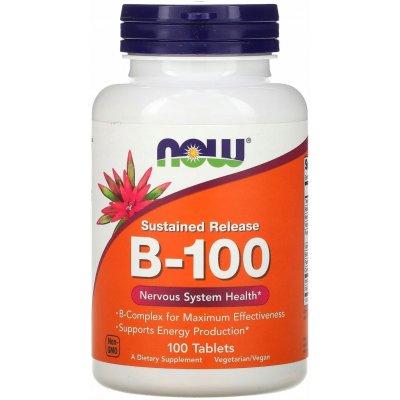 NOW Foods Vitamin B-100 Complex s postupným uvolňováním 100 tablet – Hledejceny.cz