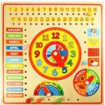 Bigjigs Kalendář s hodinami – Zboží Mobilmania