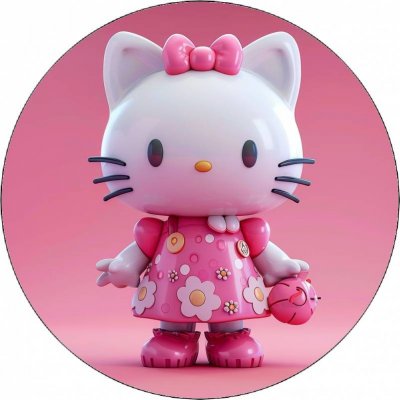 Jedlý papír Hello Kitty v růžových šatech 19,5 cm - Pictu Hap – Zboží Mobilmania