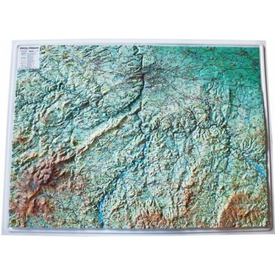 Okolí Prahy - reliéfní nástěnná mapa - 1:120 000 – Hledejceny.cz