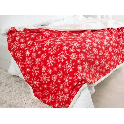 B.E.S. Petrovice Deka s beránkem Buffalo Vločky červené 150x200 – Sleviste.cz